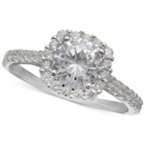 Giani Bernini Cubic Zirconia Halo Ring, - Silver Elegant Silver Halo Ring size9